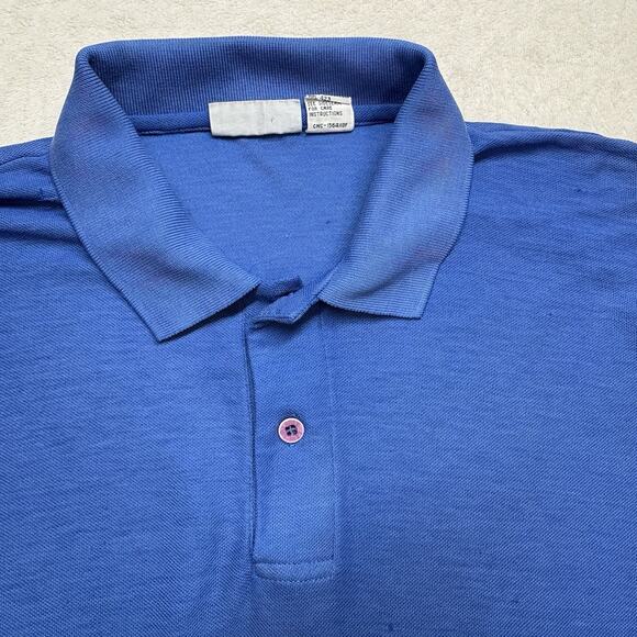 Vintage Levis Polo Shirt Adult Large Blue Collared Dress Shirt 1980s USA Jeans - Picture 8 of 13